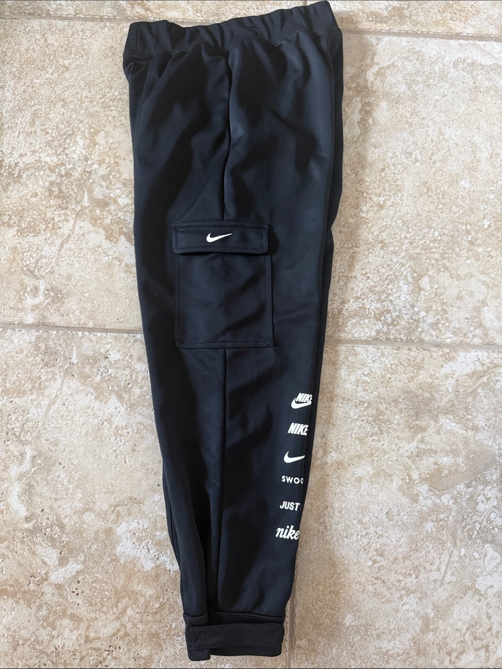 Nike Black Cargo Joggers with adjustable ankle straps